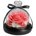 Eternal Flowers In Heart Glass Dome with Led Light for Women Girls 3