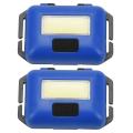 Cob Led Mini Headlight 3 Modes for Outdoor Camping Blue