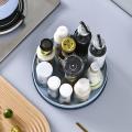 Kitchen Spice Storage Tray Rotating Cosmetic Organizer Box (blue)