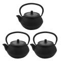 Style Cast Iron Kettle Teapot Comes with Strainer Tea Pot (black)