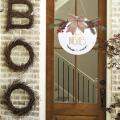 Wooden Welcome Christmas Sign Porch Decoration Rustic Door Outdoor A