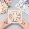 4pcs Wood Carved Applique Frame Onlay Unpainted Furniture for Cabinet