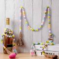 3 Pieces Wood Bead Garlands with Tassels Farmhouse Easter Decor