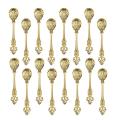 16 Pack Vintage Pattern Coffee Spoons, for Espresso, Tea,(golden)