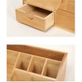 Desktop Bamboo Wood Storage Box Home Office Cosmetics Storage Box