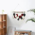 Feather Boho Wall Decor Woven Tassels Cotton Ornaments Tapestry C