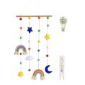 Colorful Ball Wall Hanging Photo Organizer with 25 Wood Clips