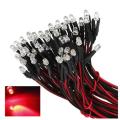 10 Pcs 12v 20cm Led Pre Wired 3mm Red