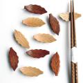 Wood Chopstick Holder Leaf-shaped Chopstick Holder Kitchen Supplies