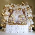 White and Chrome Gold Balloon Garland Arch Kit Wedding Birthday Diy