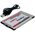 Pcmcia to Usb 2.0 Cardbus Dual 2 Port 480m Card Adapter for Laptop