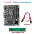 B250c Btc Mining Motherboard+ddr4 4g 2666mhz Memory 12xpcie
