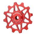 Meroca 12t Bicycle Rear Derailleur Wheel Guide Roller Idler, Red