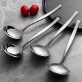 Stainless Steel Roundhead Dessert Spoon Long Handle Spoon Soup Bright
