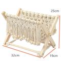 Macrame Magazine Rack Boho Magazine Holder Storage Standing Basket