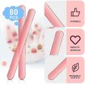 80 Pieces Acrylic Cakesicle Sticks 4.5 Inch Reusable (clear and Pink)