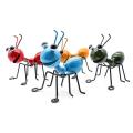 4pc Colorful Metal Ant Wall Decor, Art Wall Sculptures for Outdoor