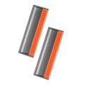 2pcs Aluminum Embedded Door Handle Cabinet Pu Leather Handle (orange)