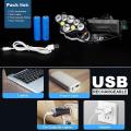 Headlamp Rechargeable 8led Usb Super Bright Outdoor Ipx4 Waterproof
