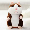 Talking Hamster Plush Electronic Hamster Toy for Kids Dark Brown