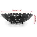 Metal Fruit Bowl Basket Decorative Countertop Fruit Holder (black)