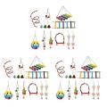 10 Pack Bird Cage Toys for Parrots-swing Chewing Bridge Wooden Beads