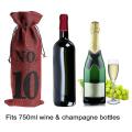 1 to 10 Burlap Wine Bags Wedding Numbers,party,christmas,10 Pcs,red