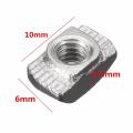 50pcs M4-20 T-nut Thread T Slot Hammer Head Drop In Nut 50pcs Silver