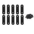 10pcs Stainless Steel Straight Bracket Flat Bracket 60mm Black