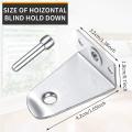 Metal Hold Down Brackets and Pins, for Horizontal Blind Shades Window