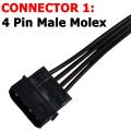 Molex Ide 4 Pin Male to 15 Pin Female Sata Power Converter,2 Pack