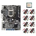 Eth B75 Mining Motherboard+cpu+8xver009s Plus Riser Miner Motherboard