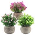 Fake Plants& Flowers Set Of 3 - Lifelike Faux Plants for Home Purple