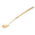 1 Pc Long Handle Ice Cream Spoon Stainless Steel Square Gold L