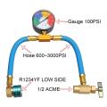 R-1234yf A/c Service Charging Hose Coupler with Gauge Low Side Hose