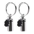 Stainless Steel Pet Charm Cylinder Keychain with Filler Kit and Bag