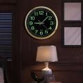 12 Inch Round Large Luminous Wall Clock Glow In The Dark -silver