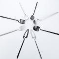 16pcs/set Dinnerware Set Knife Fork Spoon Dinner Set -black