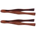 1 Pcs Bbq Tools 26.5cm Wooden Protection Food Outdoor Portable Tongs