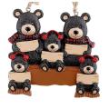 Christmas Tree Pendant Personalized Family Hanging Ornament 4 Bears