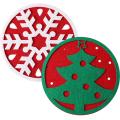 Christmas Cup Mat Snowflake Xmas Tree Printed Placemat for Home Table
