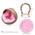 Natural Coconut Bird Nest,parrot Coco Hut House Bed with Warm Mat