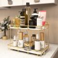 Light Luxury Countertop Makeup Organizer for Bathroom Storage Rack B