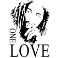 Bob Marley One Love Vinyl Art Wall Sticker Music Fan Black 43*61cm