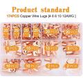 174pcs Copper Battery Cable Ends Ring Terminal for Awg2/4/6/8/10/12