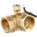 1 Brass Dn32 3-way L-type Three-wire Two-control Ac220v Ball Valve