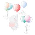 Cartoon Multicolor Balloon Elephant Wall Stickers for Kids Room