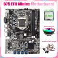 B75 Eth Mining Motherboard 8xpcie to Usb+i3 2120 Cpu+rgb Fan