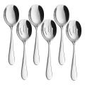 Stainless Steel Spoons Slotted Serving Spoons Set Of 6,for Buffet