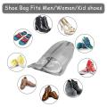 15 Pcs Travel Shoe Bag, Portable Drawstring Shoes Storage Bags Gray